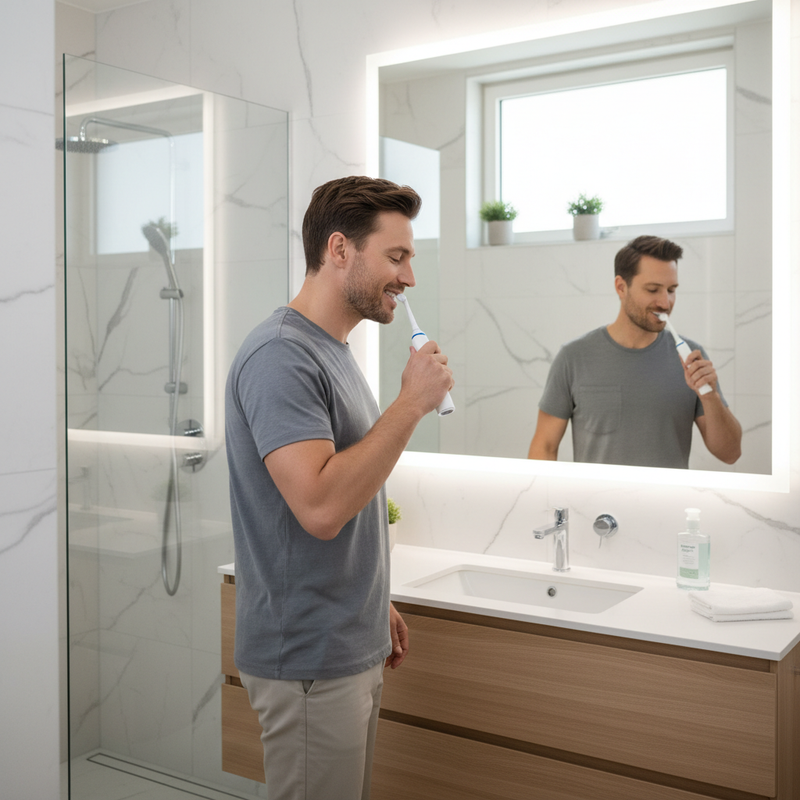 Homme brosse à dents